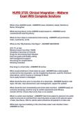 NURS 3725&colon; Clinical Integration &ndash; Midterm Exam With Complete Solutions