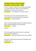 FA Davis Seizure Exam Actual Questions and Answers 2026&period;docx&NewLine;&NewLine;