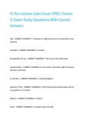 FL Pre-License Sales Cours &lpar;FREC Course 1&rpar; Exam Study Questions With Correct Answers