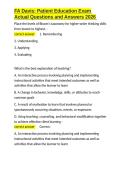 FA Davis Patient Education Exam Actual Questions and Answers 2026&period;docx&NewLine;&NewLine;