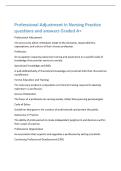 Professional Adjustment in Nursing Practice&NewLine;questions and answers Graded A&plus;