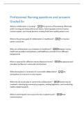 Professional Nursing questions and answers&NewLine;Graded A&plus;