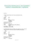 Test Bank&colon; Practical Management Science &lpar;6th Edition&rpar; &ndash; Wayne L&period; Winston