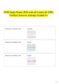 EFM Study Points 2026 with all Correct & 100&percnt; Verified Answers &vert;Already Graded A&plus;
