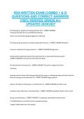 RDA WRITTEN EXAM &lpar;COMBO 1 & 2&rpar; &NewLine;QUESTIONS AND CORRECT ANSWERS &NewLine;&lpar;100&percnt; VERIFIED GRADE A&plus;&rpar; &NewLine; UPDATED 20262027 