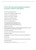 PSY 341 UNR- Abnormal Psychology Exam questions&NewLine;and answers Graded A&plus;&vert; 2026 Updated