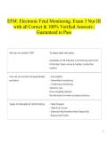 EFM&colon; Electronic Fetal Monitoring&period; Exam 3 Nur III with all Correct & 100&percnt; Verified Answers &vert;Guaranteed to Pass