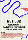 NST1502 Assignment 1 &lpar;Quiz&rpar; Semester 1 Memo &vert; Due 20 April 2026