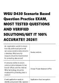 WGU D430 Scenario Based Question Practice EXAM&comma; MOST TESTED QUESTIONS AND VERIFIED
