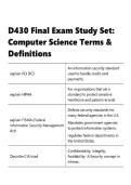 D430 Final Exam Study Set Computer Science Terms & Definitions&period;