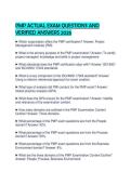 PMP ACTUAL EXAM QUESTIONS AND VERIFIED ANSWERS 2026&period;&NewLine;&NewLine;