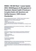 NR606 &sol; NR 606 Week 1 &lpar;Latest Update 2025&sol; 2026&rpar;Diagnosis & Management in Psychiatric-Mental Health II Practicum &vert; Complete Guide with Questions and Verified Answers &vert; 100&percnt; Correct- Chamberlain