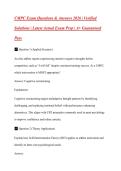 CMPC Exam Questions & Answers 2026 &vert; Verified Solutions &vert; Latest Actual Exam Prep &vert; A&plus; Guaranteed Pass