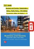 Business and Society &lpar;17th Edition&rpar; &ndash; Stakeholders&comma; Ethics&comma; and Public Policy &ndash; Comprehensive Lecture Summary