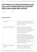 AP US History Exam Study Guide &lpar;Recent exam&rpar; Fully solved & updated 2026 Most COMPLETE &lpar;2026&rpar; &lpar;Latest Update 2026&rpar; UPDATE&excl;&excl;&NewLine;&NewLine;