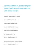 CoreCHI Certification&comma; common linguistic roots of medical words exam questions with correct answers&period;