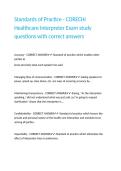 Standards of Practice - CORECHI Healthcare Interpreter Exam study questions with correct answers &NewLine;