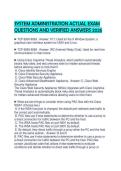 SYSTEM ADMINISTRATION ACTUAL EXAM QUESTIONS AND VERIFIED ANSWERS 2026&period;&NewLine;&NewLine;