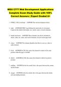 WGU C777 Web Development Applications &NewLine;Complete Exam Study Guide with 100&percnt; &NewLine;Correct Answers &vert; Expert Graded A&plus; 