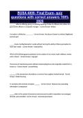 BUSA 4000- Final Exam- quiz questions with correct answers 100&percnt; 2025