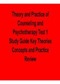 Theory and Practice of Counseling and Psychotherapy Test 1 Study Guide Key Theories Concepts Practice Exam Questions Answers 2025&sol; 2026