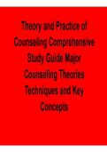 Theory and Practice of Counseling Comprehensive Study Guide Major Counseling Theories Techniques Psychotherapy Practice Questions Answers 2025&sol; 2026
