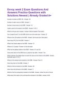 Envoy week 2 Exam Questions And Answers Practice Questions with Solutions Newest &vert; Already Graded A&plus;