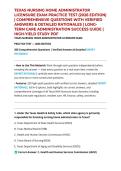 TEXAS NURSING HOME ADMINISTRATOR LICENSURE EXAM PRACTICE TEST &lpar;2026 EDITION&rpar; &vert; COMPREHENSIVE QUESTIONS WITH VERIFIED ANSWERS & DETAILED RATIONALES &vert; LONG-TERM CARE ADMINISTRATION SUCCESS GUIDE &vert; HIGH-YIELD STUDY PDF