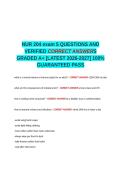 NUR 204 exam 5 QUESTIONS AND VERIFIED CORRECT ANSWERS GRADED A&plus; -LATEST 2026-2027- 100- GUARANTEED PASS&period;docx&NewLine;&NewLine;