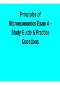 Principles of Microeconomics Exam 4 Study Guide Practice Questions Market Structures Key Concepts Answers 2025&sol; 2026