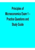 Principles of Microeconomics Exam 1 Practice Questions and Study Guide Key Concepts Answers 2025&sol; 2026