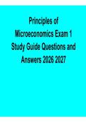 Principles of Microeconomics Exam 1 Study Guide Questions and Answers 2026&sol; 2027 Microeconomics Key Concepts Practice Questions Solutions Exam Prep