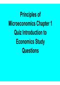 Principles of Microeconomics Chapter 1 Quiz Introduction to Economics Study Questions Practice Answers 2025&sol; 2026