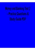 Money and Banking Test 2 Practice Questions Study Guide PDF Monetary Policy Banking Systems Exam Questions Answers 2025&sol; 2026