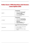 Patho Exam 4 With Questions And Answers &NewLine;Latest Update 2026 