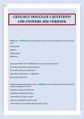 GEOLOGY 1010 EXAM 1 QUESTIONS&NewLine;AND ANSWERS 2026 VERIFIED&period;
