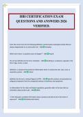 HBI CERTIFICATION EXAM&NewLine;QUESTIONS AND ANSWERS 2026&NewLine;VERIFIED&period;