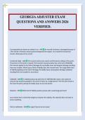 GEORGIA ADJUSTER EXAM&NewLine;QUESTIONS AND ANSWERS 2026&NewLine;VERIFIED&period;