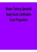 Master Training Specialist Study Guide Certification Exam Preparation Training Instructional Design Practice Questions Answers 2025&sol; 2026