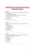 AASM Sleep Tech Exam Practice Questions&NewLine;and Correct Answers