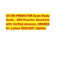 ATI RN PREDICTOR Exam Study &NewLine;Guide &ndash; 800&plus;Practice Questions &NewLine;with Verified Answers&period; GRADED &NewLine;A&plus;&period; Latest 2026&sol;2027 Update&period;  &NewLine;