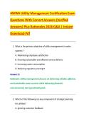 AWWA Utility Management Certification Exam &NewLine;Questions With Correct Answers &lpar;Verified &NewLine;Answers&rpar; Plus Rationales 2026 Q&A &vert; Instant &NewLine;Download Pdf 