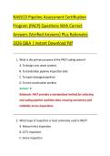 NASSCO Pipeline Assessment Certification &NewLine;Program &lpar;PACP&rpar; Questions With Correct &NewLine;Answers &lpar;Verified Answers&rpar; Plus Rationales &NewLine;2026 Q&A &vert; Instant Download Pdf 