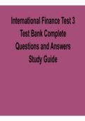 International Finance Test 3 Test Bank Complete Questions and Answers Study Guide Global Finance Practice Questions Solutions 2025&sol; 2026
