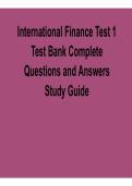 International Finance Test 1 Test Bank Complete Questions and Answers Study Guide Global Finance Practice Questions Solutions 2025&sol; 2026