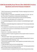 CSWA Sustainability Exam &lpar;2026&sol;2027&rpar; &ndash; Practice Questions and Correct Answers A&plus; Study Guide