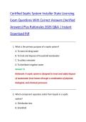 Certified Septic System Installer State Licensing &NewLine;Exam Questions With Correct Answers &lpar;Verified &NewLine;Answers&rpar; Plus Rationales 2026 Q&A &vert; Instant &NewLine;Download Pdf 