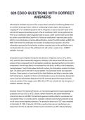 609 ESCO QUESTIONS WITH CORRECT&NewLine;ANSWERS