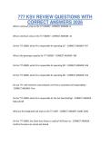 777 KSV REVIEW QUESTIONS WITH&NewLine;CORRECT ANSWERS 2026