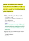 Certified Wetlands Restoration Technician &NewLine;Practice Exam Questions With Correct Answers &NewLine;&lpar;Verified Answers&rpar; Plus Rationales 2026 Q&A &vert; &NewLine;Instant Download Pdf 
